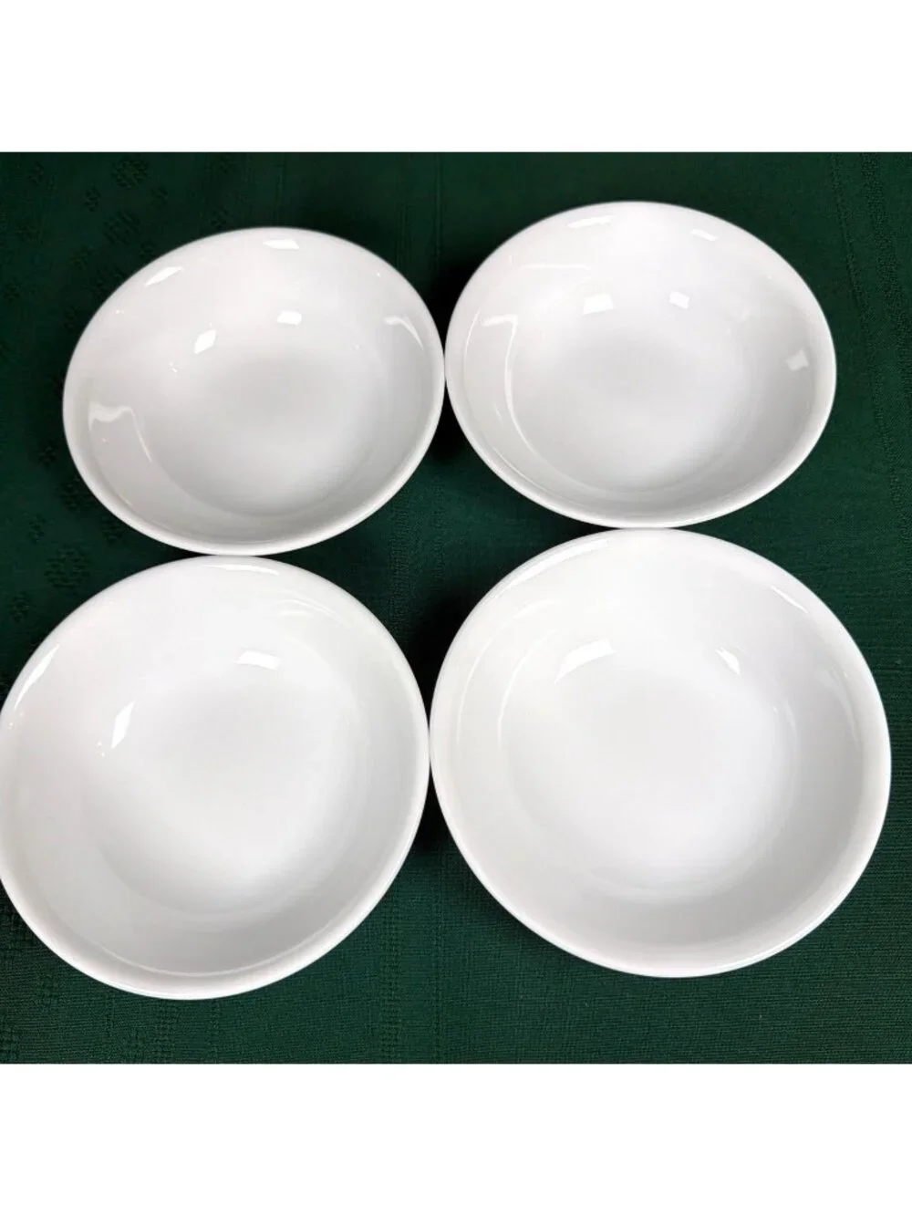 Vintage Retired 80s Set Lot of 4 Corelle Corning White Fruit Dessert Bowls USA